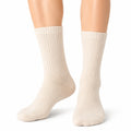 Socken Größe 35-38 in Creme mit Rippstrick für den Alltag