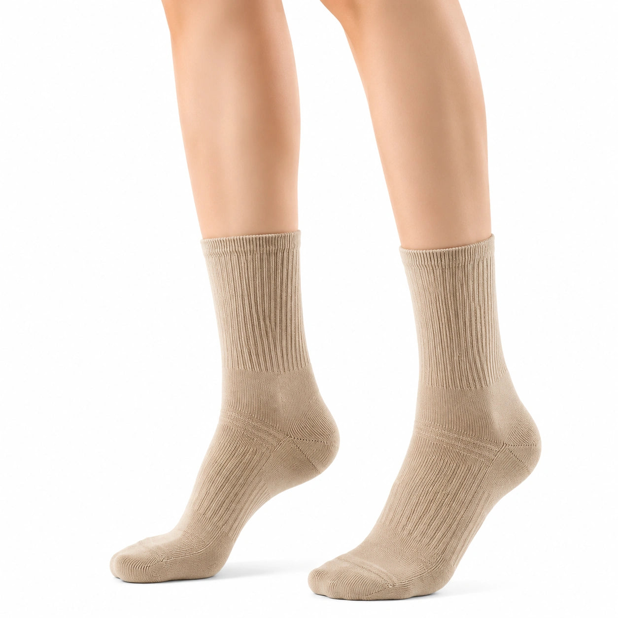 Socken Größe 35-38 Beige aus Textil gerippt für Alltag
