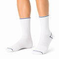 Sportsocken 39-42 aus Textilstrick weiß/navy gerippt