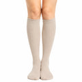 Kniestrümpfe 35-38 aus Textil in Beige mit Rippenstrick