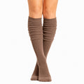 Damen Kniestrümpfe Größe 35-38 aus Strick in Taupe für Alltag gerippt