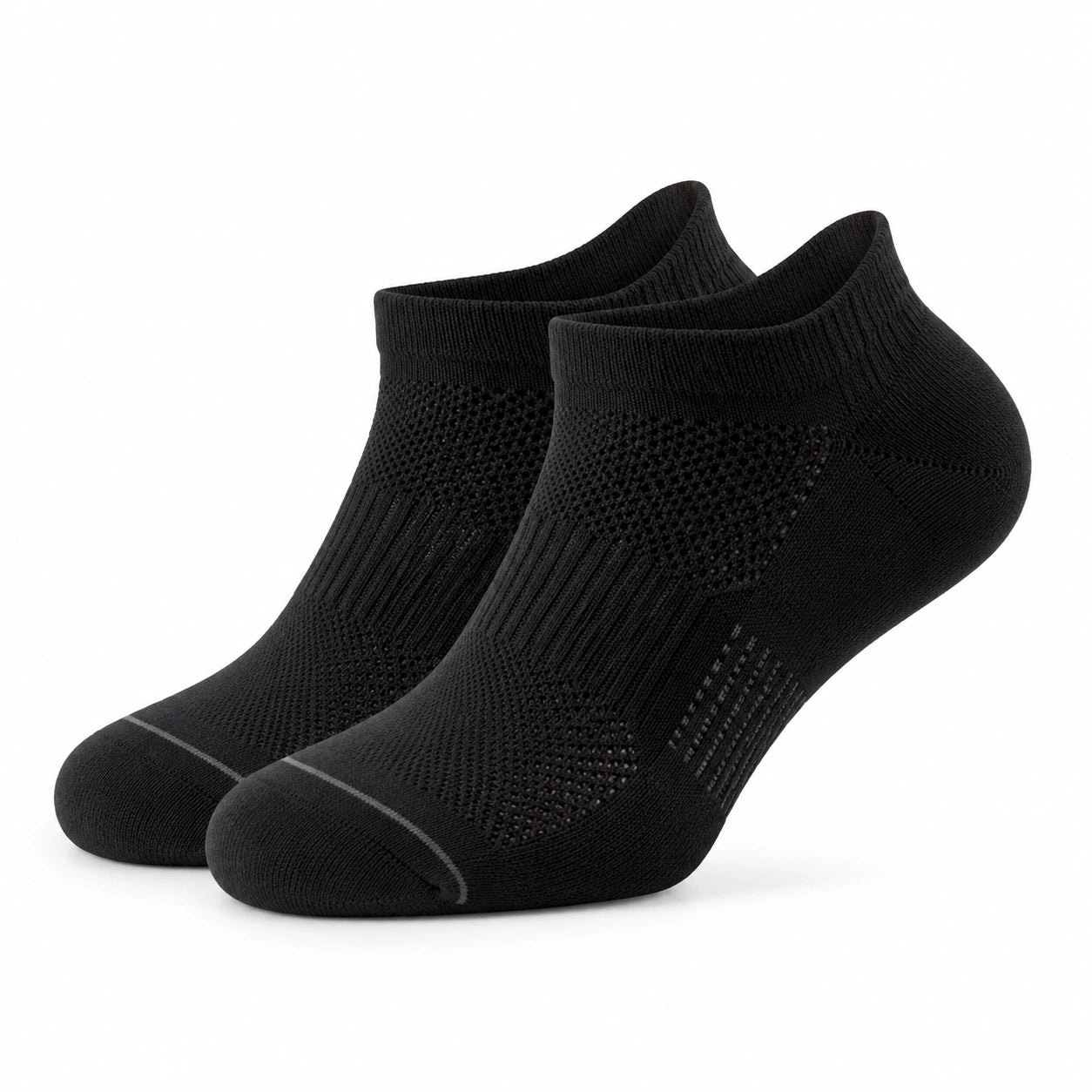 Sportsocken Größe 39-42 aus Stricktextil Schwarz atmungsaktiv im Sneakerstil