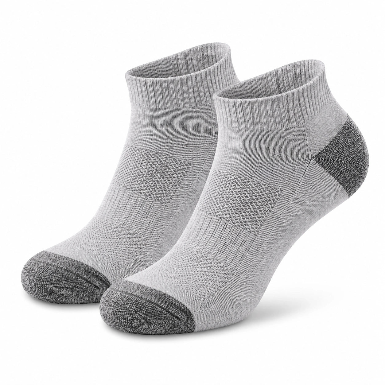Sportsocken Größe 39-42 aus Textil in Hellgrau Dunkelgrau mit geripptem Bund