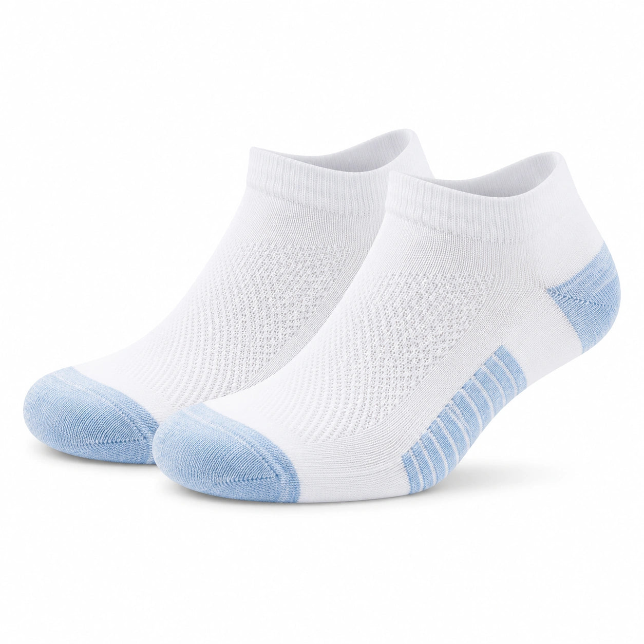Sneakersocken Größe 39-42 aus Textil Weiß Hellblau atmungsaktiv
