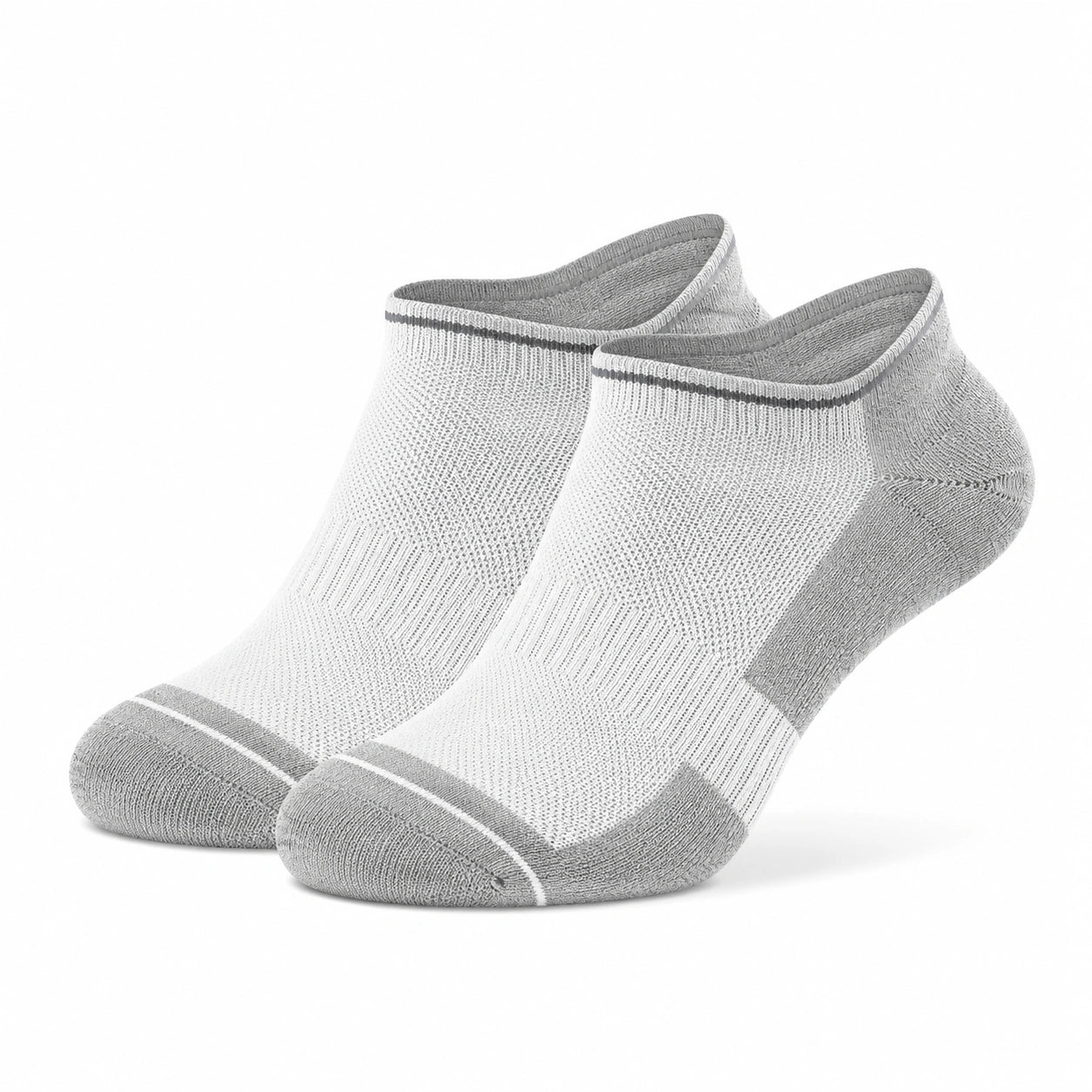 Sportsocken 39-42 aus Textil in Weiß Grau - atmungsaktive Kurzsocken