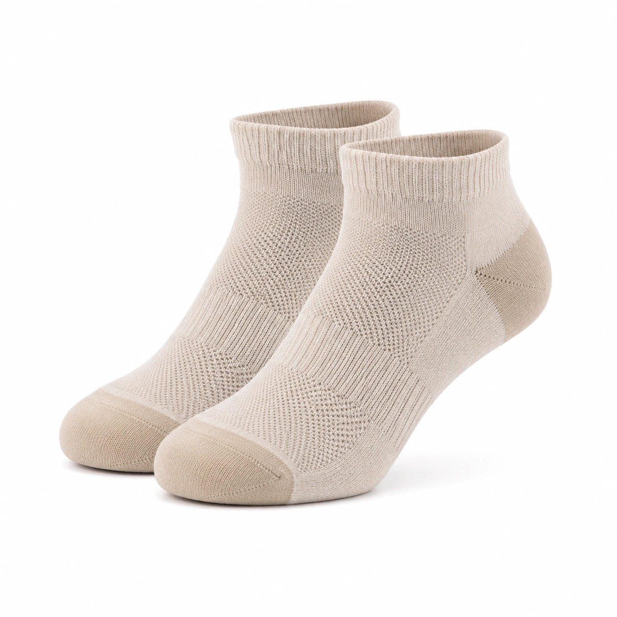 2 Paar Kurzsocken Größe 35-38 aus Textil in Beige für den Alltag