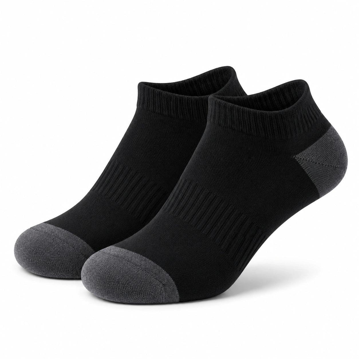 Sneakersocken 39-42 aus Textil Schwarz Grau mit geripptem Bund