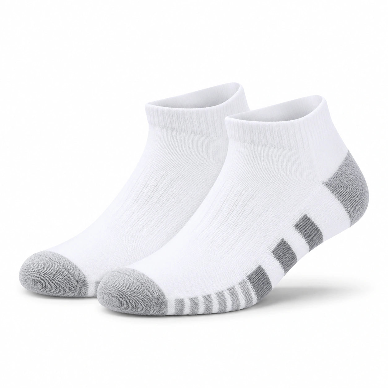 Sportsocken 43-46 Textil Weiß Grau für Training mit geripptem Bund